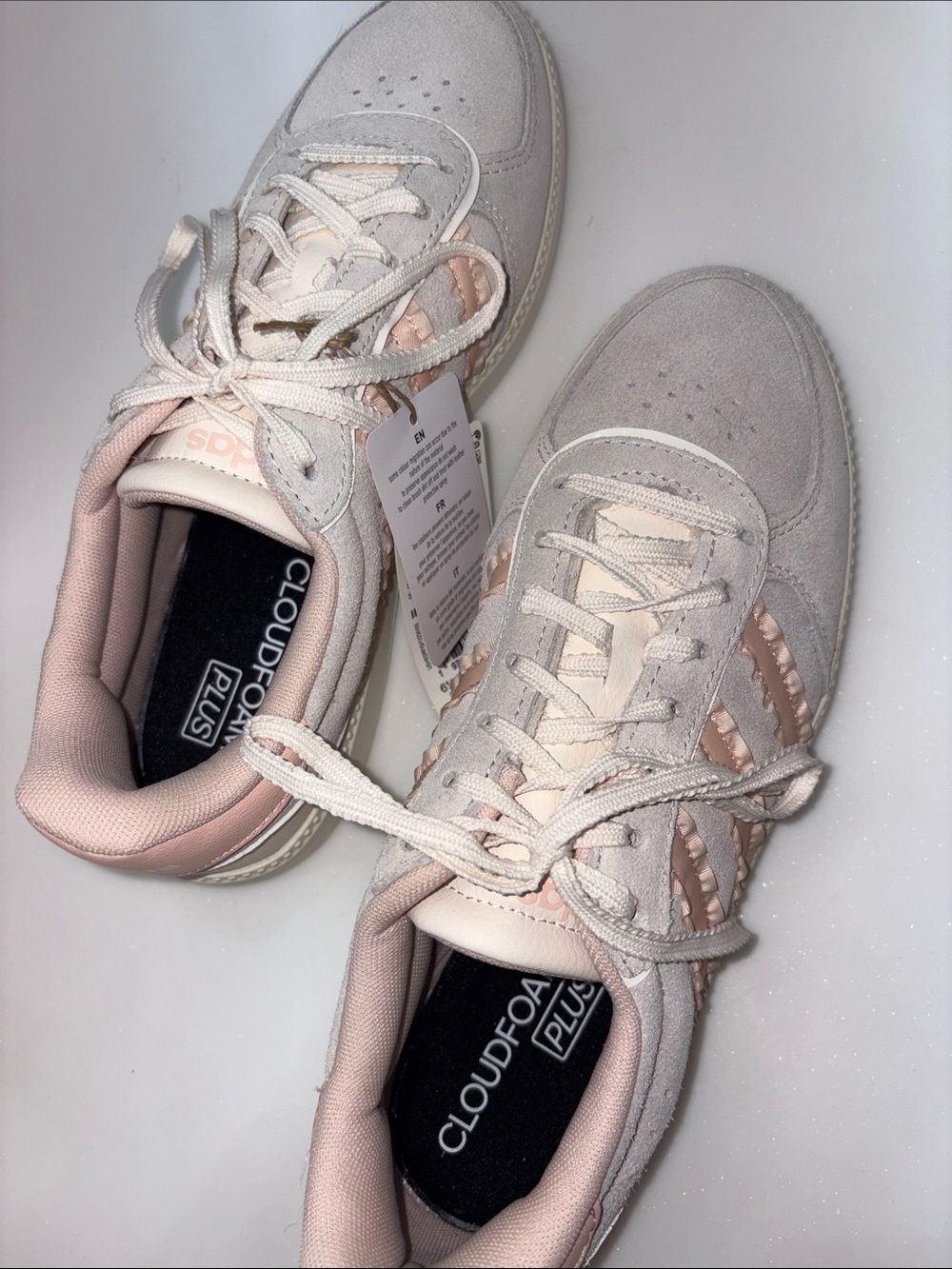 Adidas Breaknet Sleek Women's Sneakers in blush pink and gray